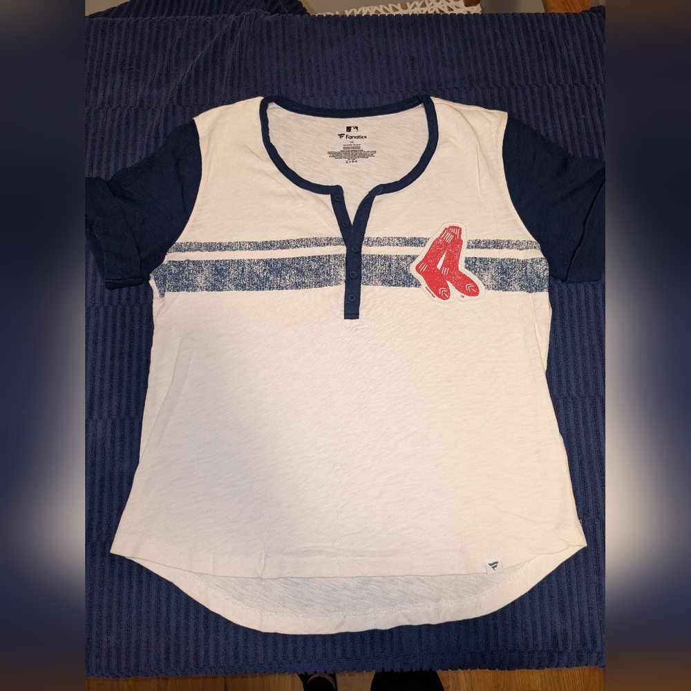 Fanatics Women's Navy and White Red Sox Jersey Top